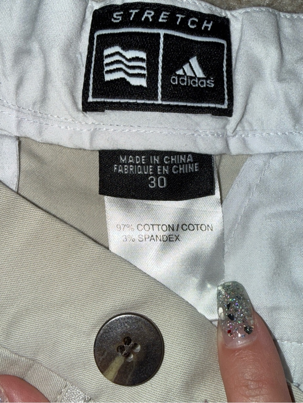adidas Men's Light Khaki Flat Front Shorts